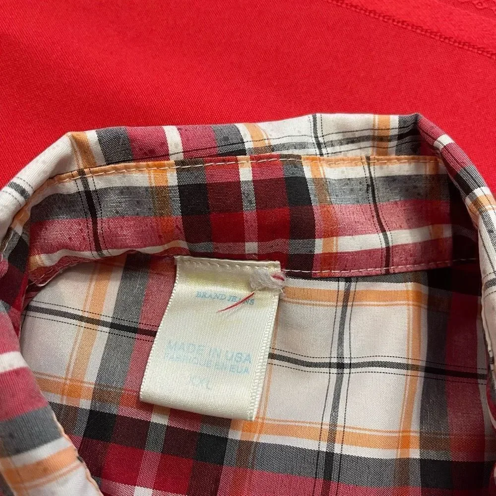 True Religion Men’s Plaid Pearl Snap Short Sleeve Button Up Shirt Size XXL